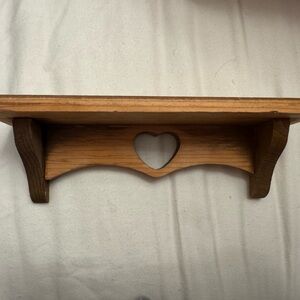 Mini Heart Cutout Wooden Wall Shelf